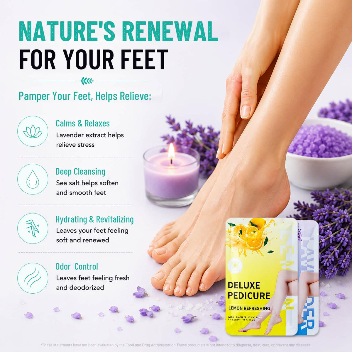 Six scented foot soak varieties